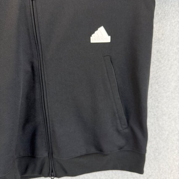 Adidas Mens Black Track Jacket Workout Athletic Full Zip 3 Stripes Size Large - Picture 7 of 16